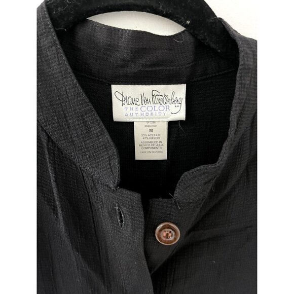 Diana Von Furstenberg The Color Authority black button down pant set Medium - Picture 4 of 6